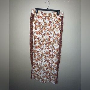 Cato NWT Autumn Floral boho hippie wide leg pants size L